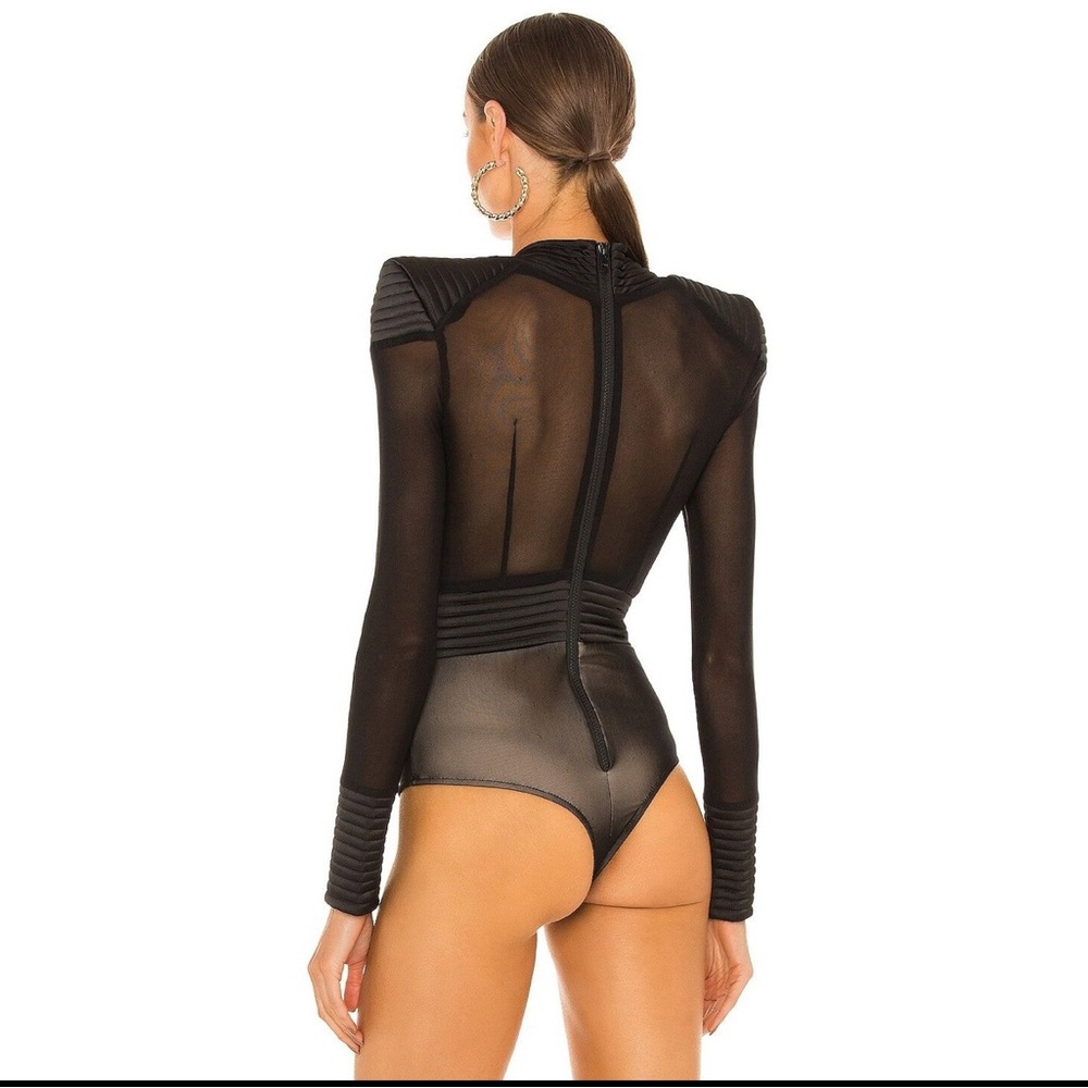 Zhivago Black Structured V-Neck Bodysuit - Picture 5 of 12